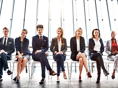 Group of people interviewing