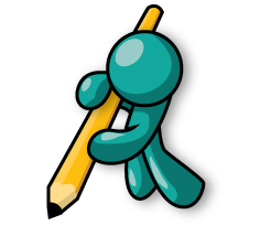 illustration of figure holding a pencil 
