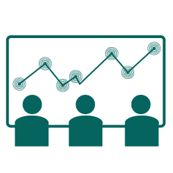 figures looking at chart