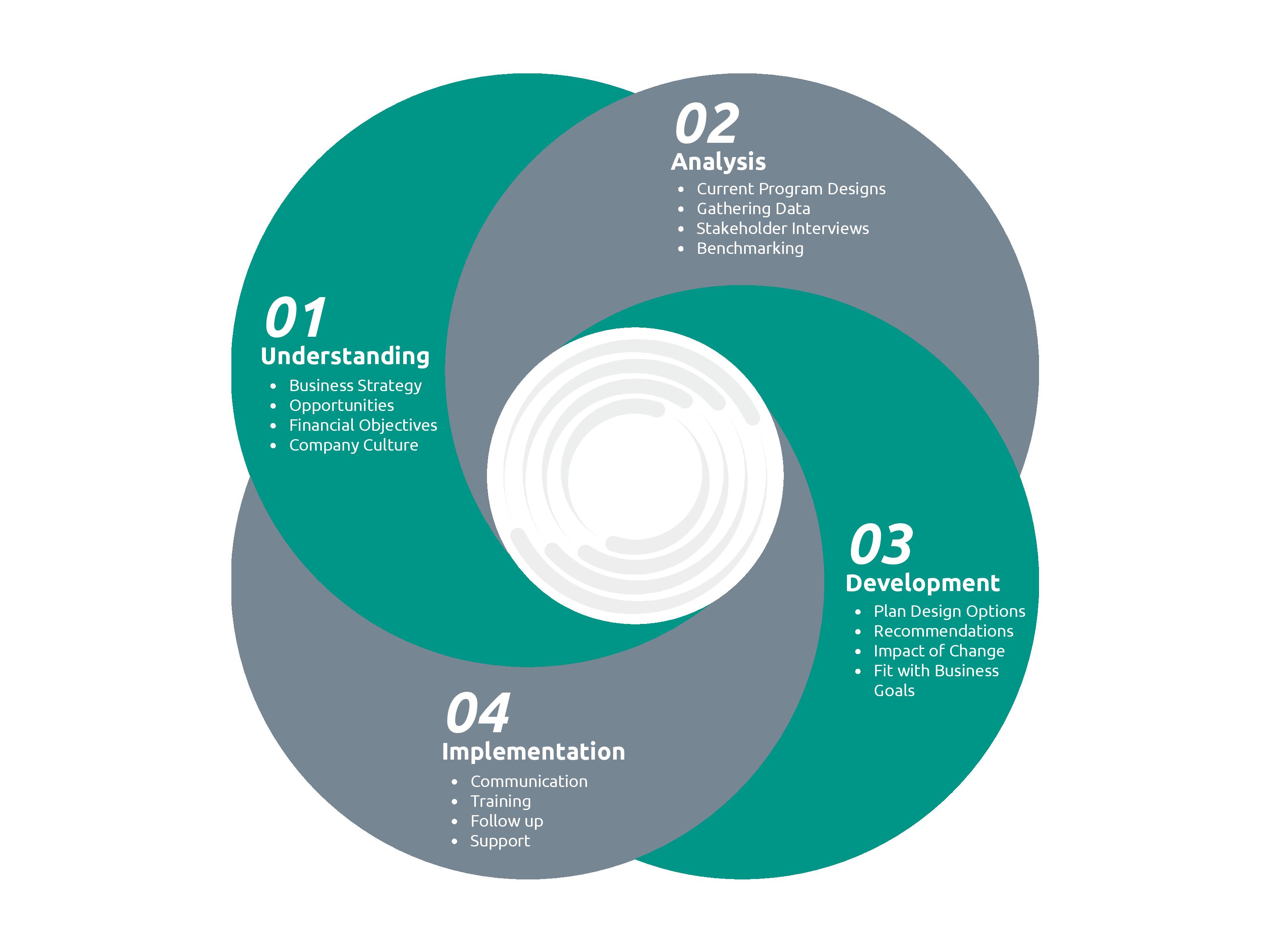 Compensation Process including understanding, analysis, development, and implementing. 