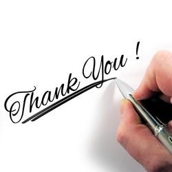 hand writing thank you