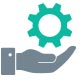 Icon of a hand support a gear cog