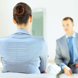 man and woman having a conversation