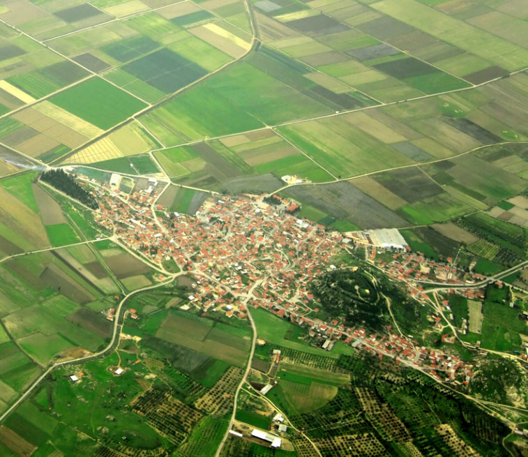 aerial view of rural landscape 