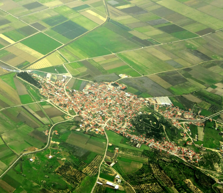 aerial view of rural landscape