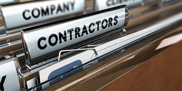 file tab labeled contractors 