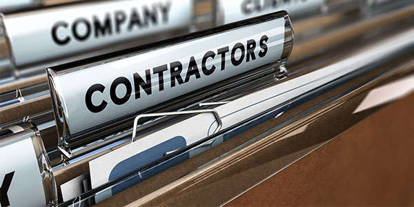 file tab labeled contractors
